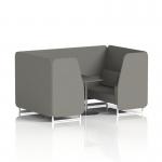 Brixworth 4 Seater Booth With White Legs And Black Table With Silver Leg In X2 Fabric - Number Panels And Sofa SF001301