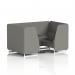 Brixworth 4 Seater Booth With White Legs And Black Table With Silver Leg In X2 Fabric - Number Panels And Sofa SF001301