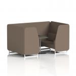 Brixworth 4 Seater Booth With White Legs And Black Table With Silver Leg In X2 Fabric - Theory Panels And Sofa SF001303