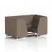 Brixworth 4 Seater Booth With White Legs And Black Table With Silver Leg In X2 Fabric - Theory Panels And Sofa SF001303