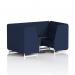 Brixworth 4 Seater Booth With White Legs And Black Table With Silver Leg In Synergy Fabric - Alike Panels And Sofa SF001311