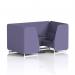 Brixworth 4 Seater Booth With White Legs And Black Table With Silver Leg In Synergy Fabric - Order Panels And Sofa SF001313