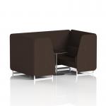 Brixworth 4 Seater Booth With White Legs And Black Table With Silver Leg In Synergy Fabric - Wed Panels And Sofa SF001315