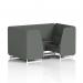 Brixworth 4 Seater Booth With White Legs And Black Table With Silver Leg In Sumi Fabric - Kobe Panels And Sofa SF001317