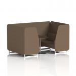 Brixworth 4 Seater Booth With White Legs And Black Table With Silver Leg In Sumi Fabric - Osaka Panels And Sofa SF001318