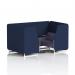 Brixworth 4 Seater Booth With White Legs And Black Table With Silver Leg In Synergy Fabric - Alike Panels And Order Sofa SF001341