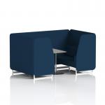 Brixworth 4 Seater Booth With White Legs And Grey Table With Silver Leg In X2 Fabric - Calculus Panels And Sofa SF001359