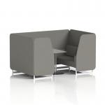 Brixworth 4 Seater Booth With White Legs And Grey Table With Silver Leg In X2 Fabric - Number Panels And Sofa SF001361