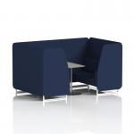 Brixworth 4 Seater Booth With White Legs And Grey Table With Silver Leg In Synergy Fabric - Alike Panels And Sofa SF001371