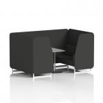 Brixworth 4 Seater Booth With White Legs And Grey Table With Silver Leg In Synergy Fabric - Mix Panels And Sofa SF001372