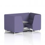 Brixworth 4 Seater Booth With White Legs And Grey Table With Silver Leg In Synergy Fabric - Order Panels And Sofa SF001373