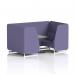 Brixworth 4 Seater Booth With White Legs And Grey Table With Silver Leg In Synergy Fabric - Order Panels And Sofa SF001373