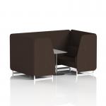 Brixworth 4 Seater Booth With White Legs And Grey Table With Silver Leg In Synergy Fabric - Wed Panels And Sofa SF001375