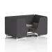 This photo shows a modern and versatile seating option - the Dynamic Seating Booths Brixworth 4 Seater Booth. It features white legs and a grey table with a silver leg, all upholstered in X2 Fabric. The booth also includes Arithmetic Panels and a Number Sofa, adding a fun twist to the design.