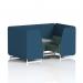 Brixworth 4 Seater Booth With White Legs And Grey Table With Silver Leg In Sumi Fabric - Uto Panels And Handa Sofa SF001410