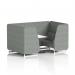 Brixworth 4 Seater Booth With White Legs And White Table With Silver Leg In Rivet Fabric - Prime Panels And Sofa SF001416