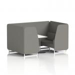 Brixworth 4 Seater Booth With White Legs And White Table With Silver Leg In X2 Fabric - Number Panels And Sofa SF001421