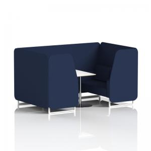 Brixworth 4 Seater Booth With White Legs And White Table With Silver