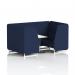 Brixworth 4 Seater Booth With White Legs And White Table With Silver Leg In Synergy Fabric - Alike Panels And Sofa SF001431