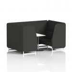 Brixworth 4 Seater Booth With White Legs And White Table With Silver Leg In Synergy Fabric - Mix Panels And Sofa SF001432