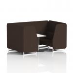 Brixworth 4 Seater Booth With White Legs And White Table With Silver Leg In Synergy Fabric - Wed Panels And Sofa SF001435