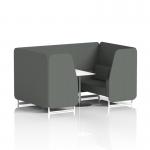 Brixworth 4 Seater Booth With White Legs And White Table With Silver Leg In Sumi Fabric - Kobe Panels And Sofa SF001437