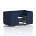 Brixworth 4 Seater Booth With White Legs And White Table With Silver Leg In Synergy Fabric - Alike Panels And Order Sofa SF001461