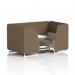 Brixworth 4 Seater Booth With White Legs And White Table With Silver Leg In Sumi Fabric - Osaka Panels And Zen Sofa SF001468