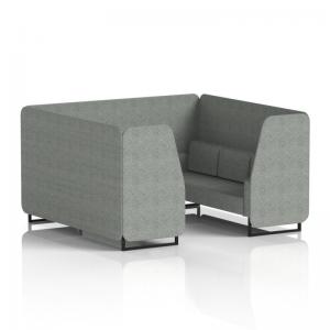 Brixworth 6 Seater Booth With Black Legs In Rivet Fabric - Prime