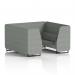 Brixworth 6 Seater Booth With Black Legs In Rivet Fabric - Prime Panels And Sofa SF001476