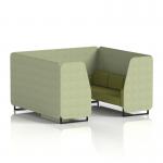 Brixworth 6 Seater Booth With Black Legs In Rivet Fabric - Burnish Panels And Olive Sofa SF001502