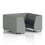 Brixworth 6 Seater Booth With Black Legs In Rivet Fabric - Prime Panels And Crucible Sofa SF001506