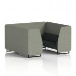 Brixworth 6 Seater Booth With Black Legs In Rivet Fabric - Vitreous Panels And Charcoal Sofa SF001507