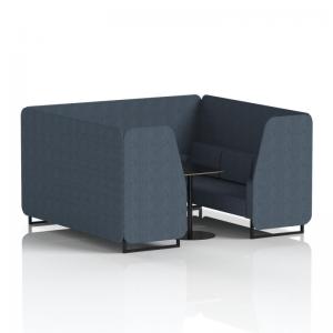 Brixworth 6 Seater Booth With Black Legs And Black Table With Black