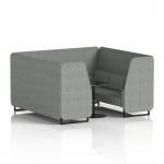 Brixworth 6 Seater Booth With Black Legs And Black Table With Black Leg In Rivet Fabric - Prime Panels And Sofa SF001536