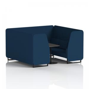 Brixworth 6 Seater Booth With Black Legs And Black Table With Black