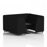 Brixworth 6 Seater Booth With Black Legs And Black Table With Black Leg In X2 Fabric - Diameter Panels And Sofa SF001540