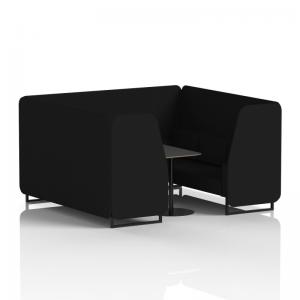 Brixworth 6 Seater Booth With Black Legs And Black Table With Black
