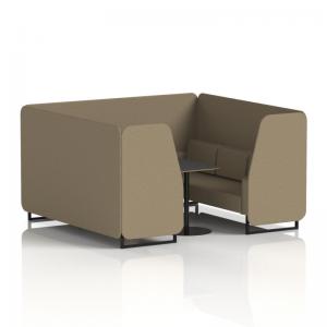 Brixworth 6 Seater Booth With Black Legs And Black Table With Black