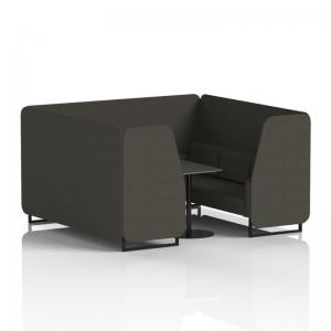 Brixworth 6 Seater Booth With Black Legs And Black Table With Black