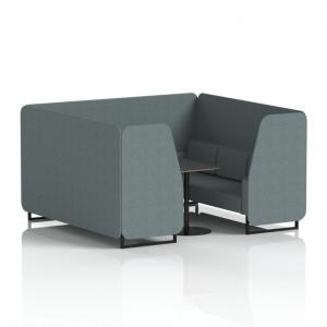 Brixworth 6 Seater Booth With Black Legs And Black Table With Black