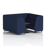 Brixworth 6 Seater Booth With Black Legs And Black Table With Black Leg In Synergy Fabric - Alike Panels And Sofa SF001551