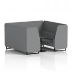 Brixworth 6 Seater Booth With Black Legs And Black Table With Black Leg In Synergy Fabric - Partner Panels And Sofa SF001554