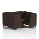 Brixworth 6 Seater Booth With Black Legs And Black Table With Black Leg In Synergy Fabric - Wed Panels And Sofa SF001555