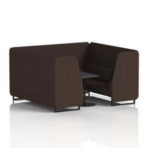 Brixworth 6 Seater Booth With Black Legs And Black Table With Black