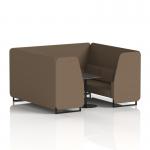 Brixworth 6 Seater Booth With Black Legs And Black Table With Black Leg In Sumi Fabric - Osaka Panels And Sofa SF001558