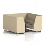 Brixworth 6 Seater Booth With Black Legs And Black Table With Black Leg In Sumi Fabric - Zen Panels And Sofa SF001561