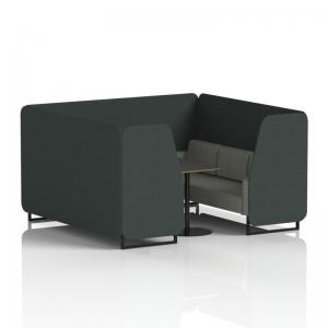Brixworth 6 Seater Booth With Black Legs And Black Table With Black