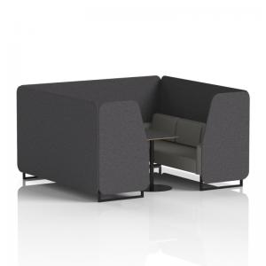 Brixworth 6 Seater Booth With Black Legs And Black Table With Black