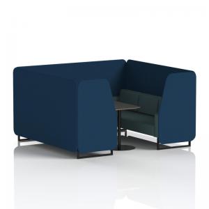 Brixworth 6 Seater Booth With Black Legs And Black Table With Black